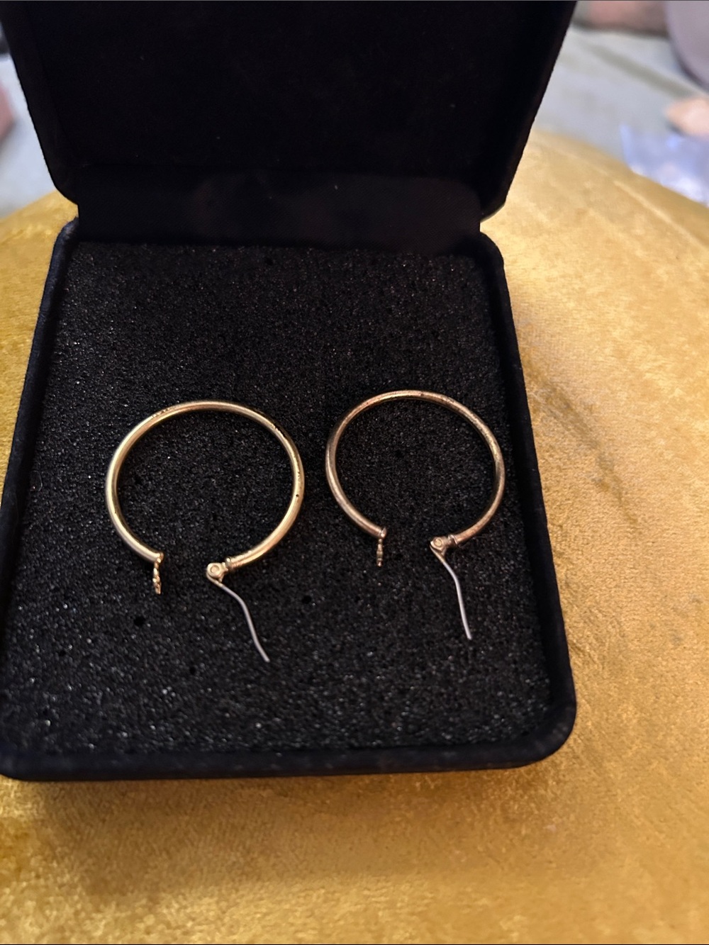 Classic Gold Hoop Drop Earrings for Women 1 inch diameter
